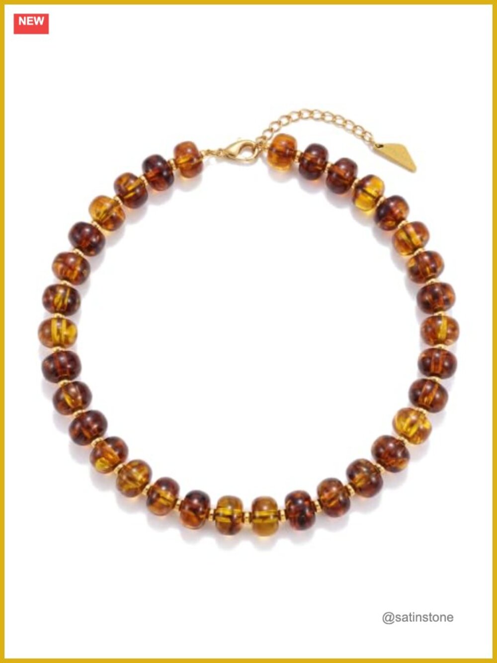 Chunky Acrylic Beaded Statement Choker Necklace Adjustable